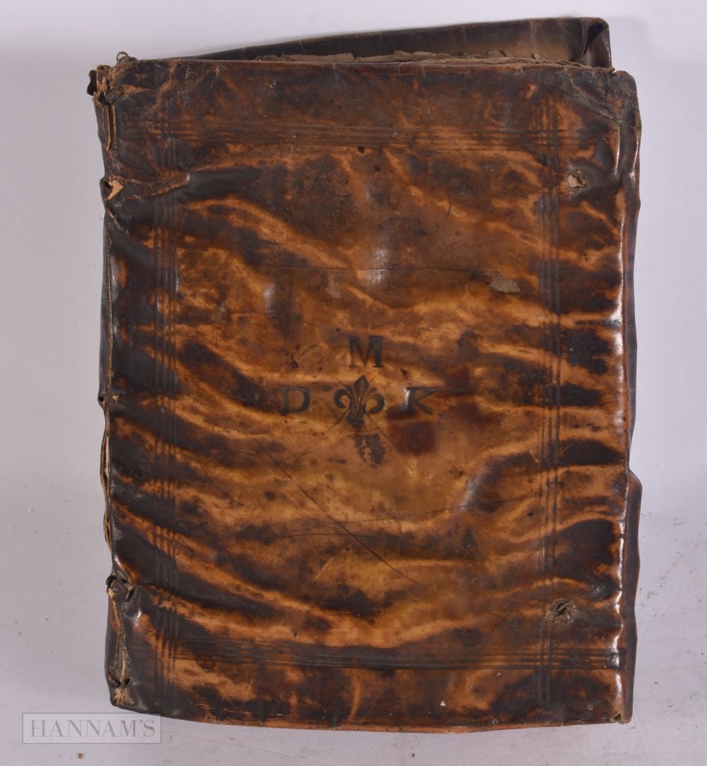 A 17TH CENTURY ENGLISH PURIST/REFORMED DEVOTIONAL BOOK with pig skin binding. 18 cm x 15.5 cm. (1 of 5)
