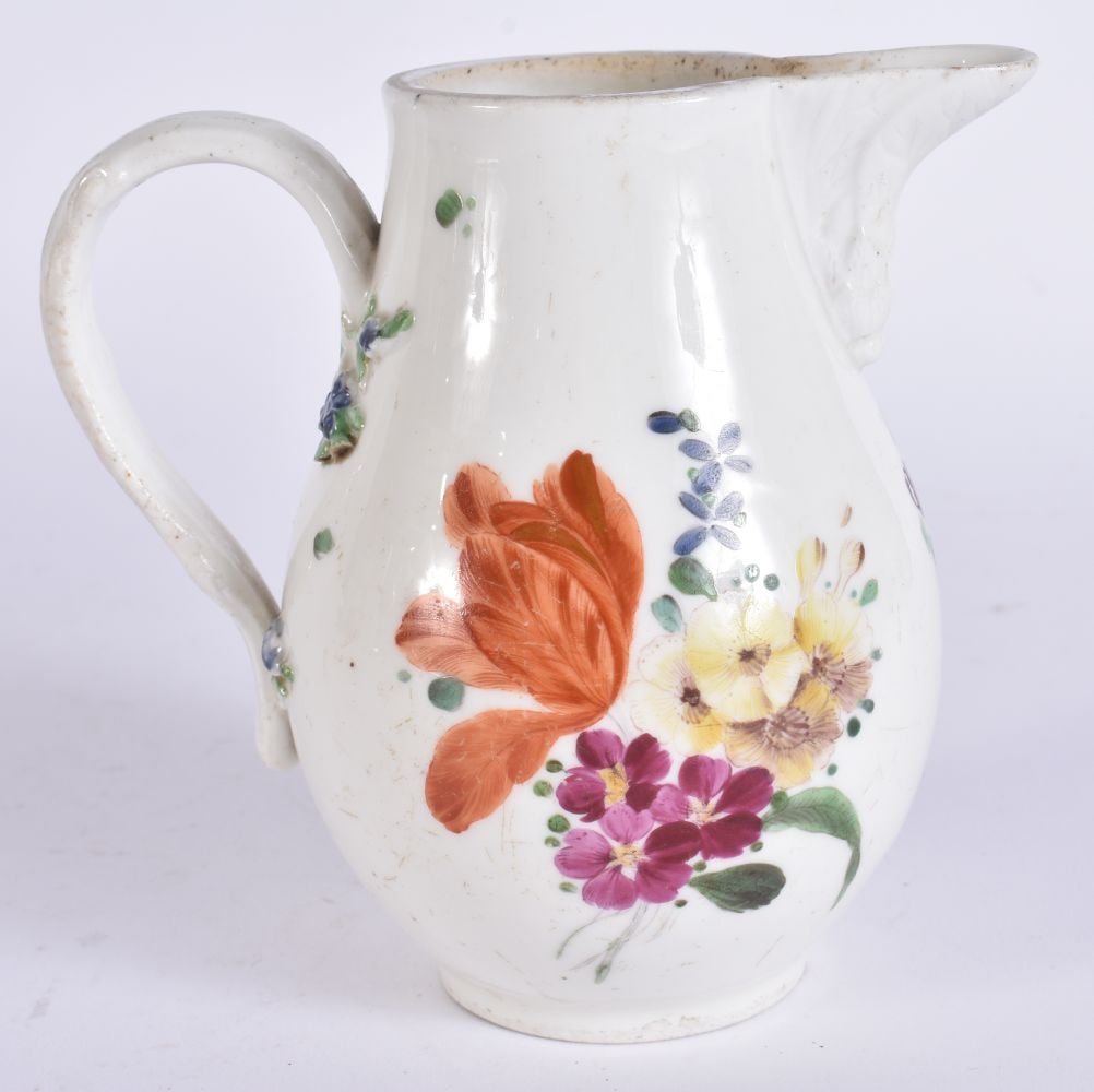 AN ANTIQUE MEISSEN SPARROW BEAK JUG. 11.25cm high. (1 of 6)