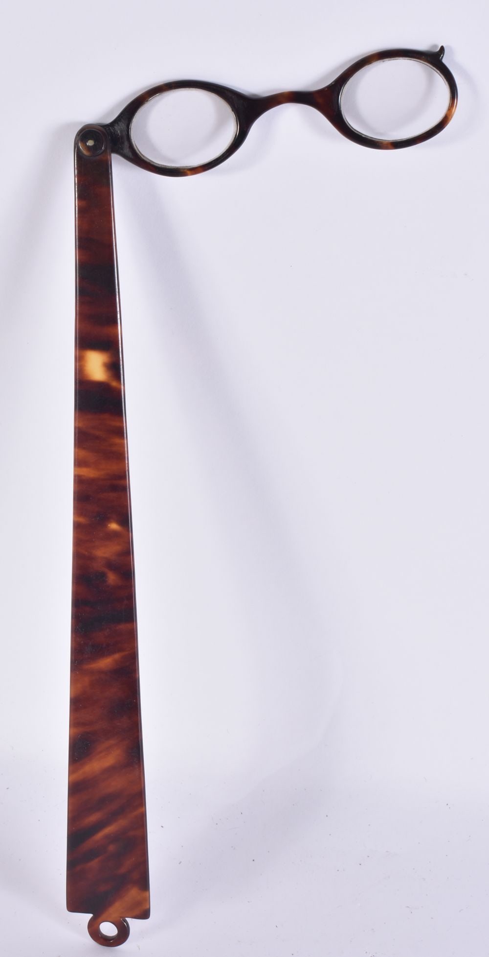 A PAIR OF TORTOISESHELL LORGNETTES. 38 cm long. (1 of 4)