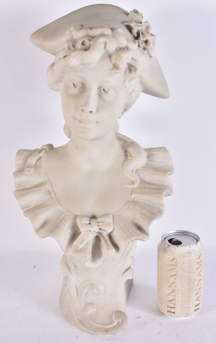 Italian School (Late 19th/20th Century) Marble, Bust of a female. 43 cm x 22cm. (1 of 7)