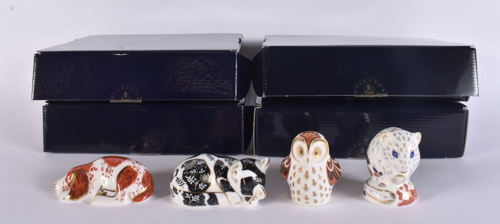 FOUR ROYAL CROWN DERBY COLLECTORS GUILD PAPERWEIGHTS. (4) (1 of 3)