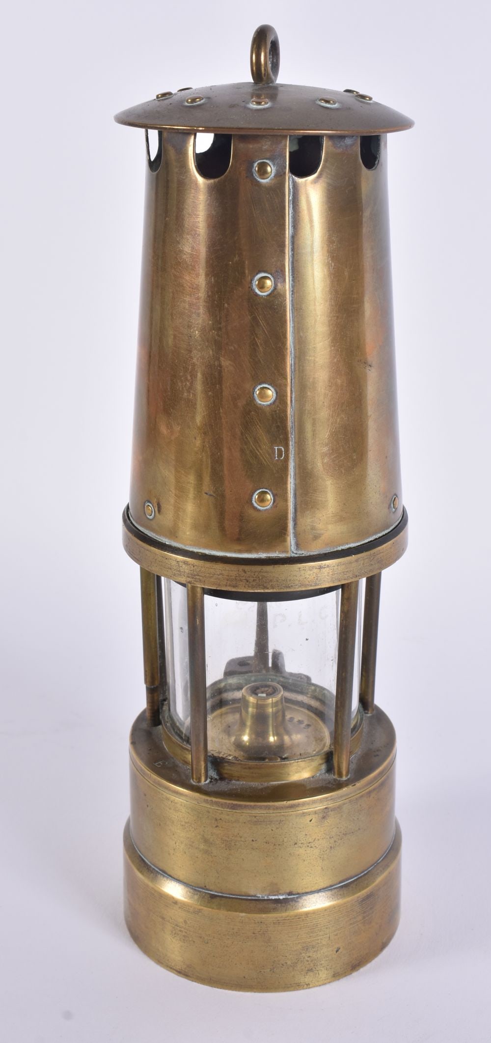 AN ECCLES MINING PROTECTOR LAMP. 27cm high. - 4