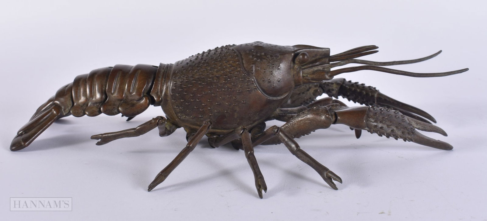 A JAPANESE BRONZE ARTICULATED LOBSTER. 23.5 cm wide. (1 of 5)