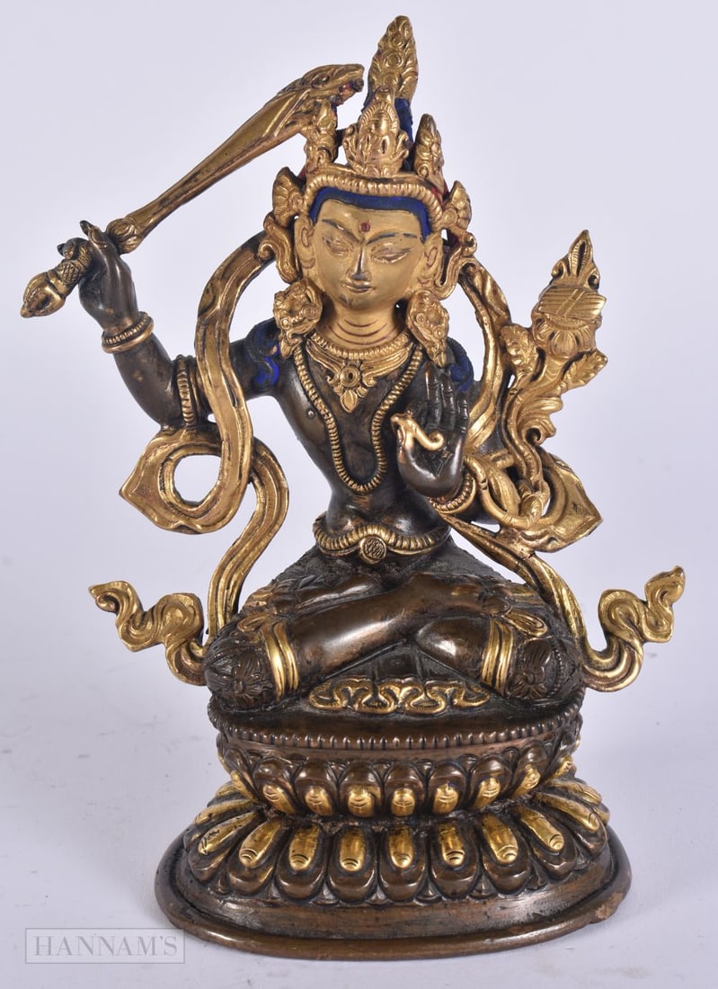 A LATE 19TH CENTURY CHINESE TIBETAN BRONZE BUDDHA Late Qing. 15 cm x 8 cm. (1 of 5)