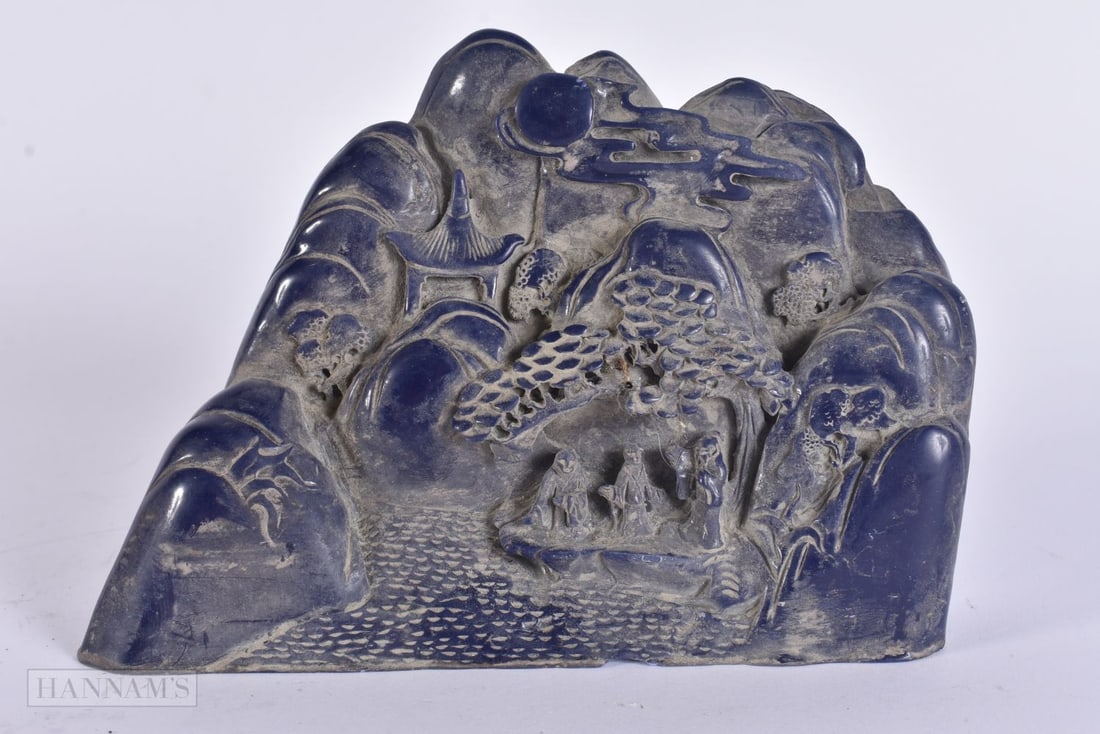 A CHINESE LAPIS TYPE MOUNTAIN. 15 cm x 13 cm. (1 of 4)