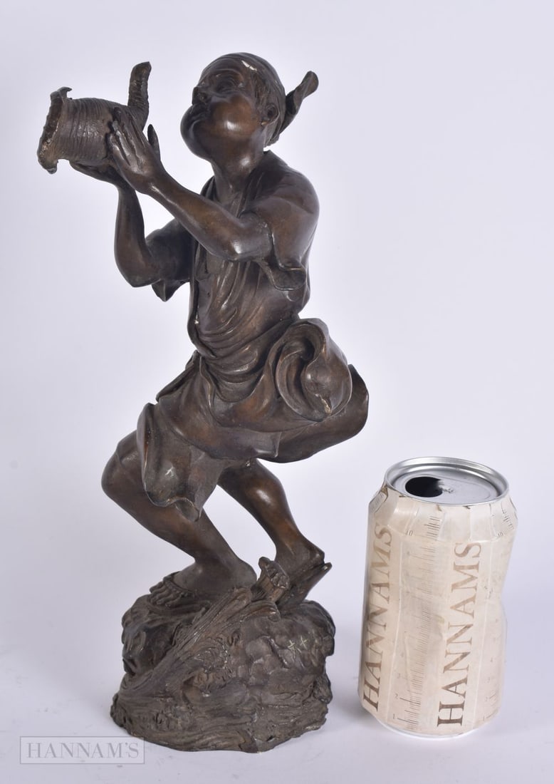A JAPANESE TAISHO PERIOD BRONZE FIGURE OF A MALE. 29 cm high.: A JAPANESE TAISHO PERIOD BRONZE FIGURE OF A MALE. 29 cm high.