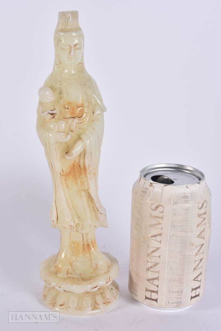 A CHINESE JADE TYPE IMMORTAL. 23.5 cm high.: A CHINESE JADE TYPE IMMORTAL. 23.5 cm high.