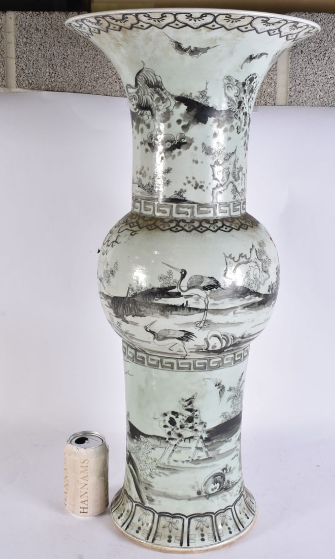 A LARGE CHINESE PORCELAIN YEN YEN VASE. 68 cm x 28cm. (1 of 9)