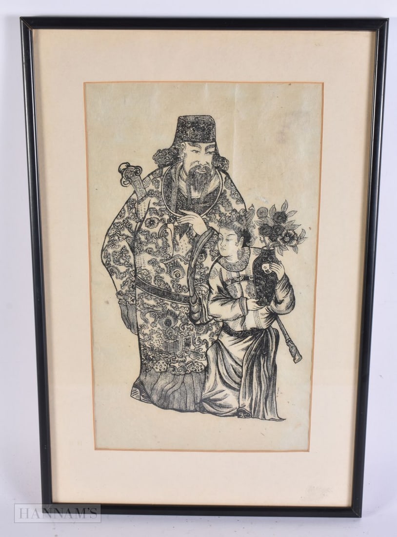 A CHINESE INK RUBBING by Muni. 44 cm x 28cm, image 32 cm x 18 cm. (1 of 7)