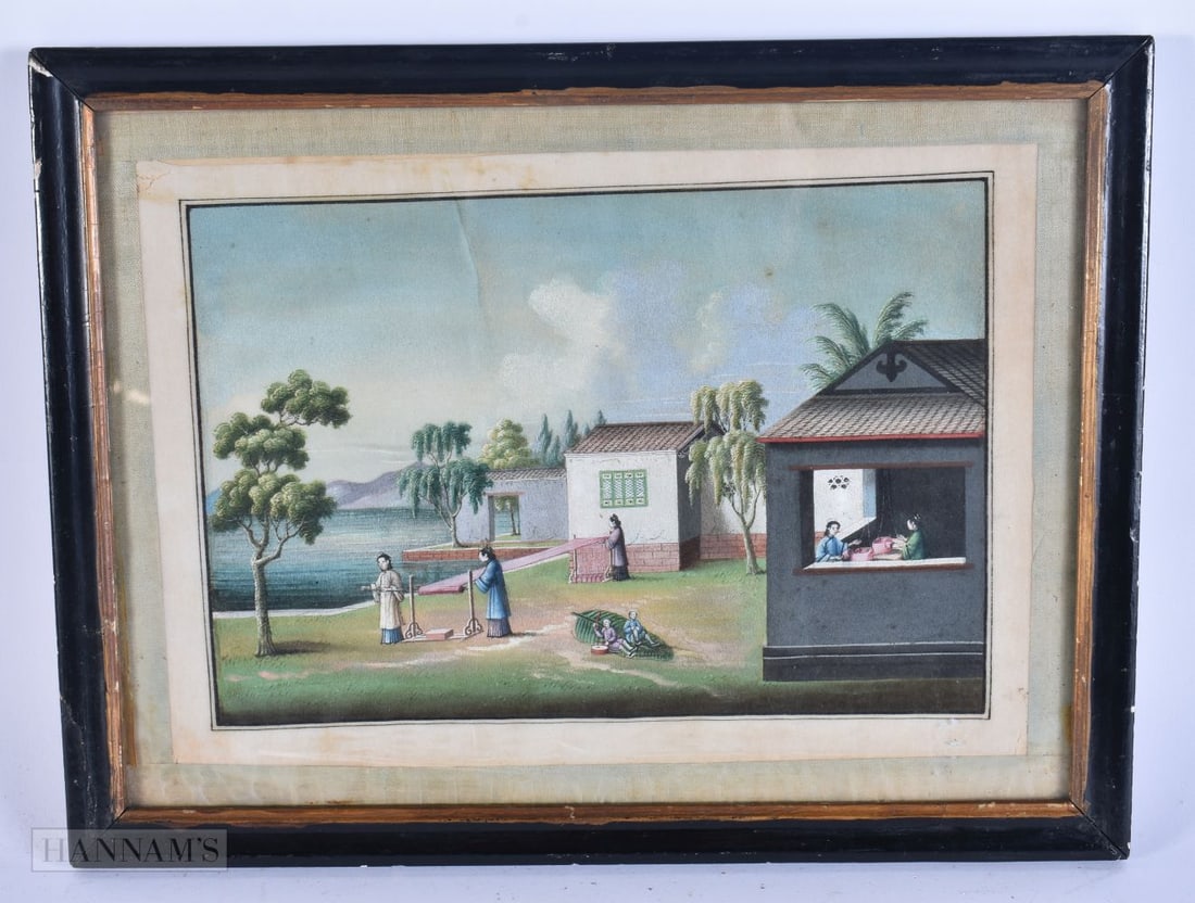 Chinese School (19th Century) Watercolour, Pith paper. 33 cm x 27cm, image 26cm x 20cm. (1 of 7)