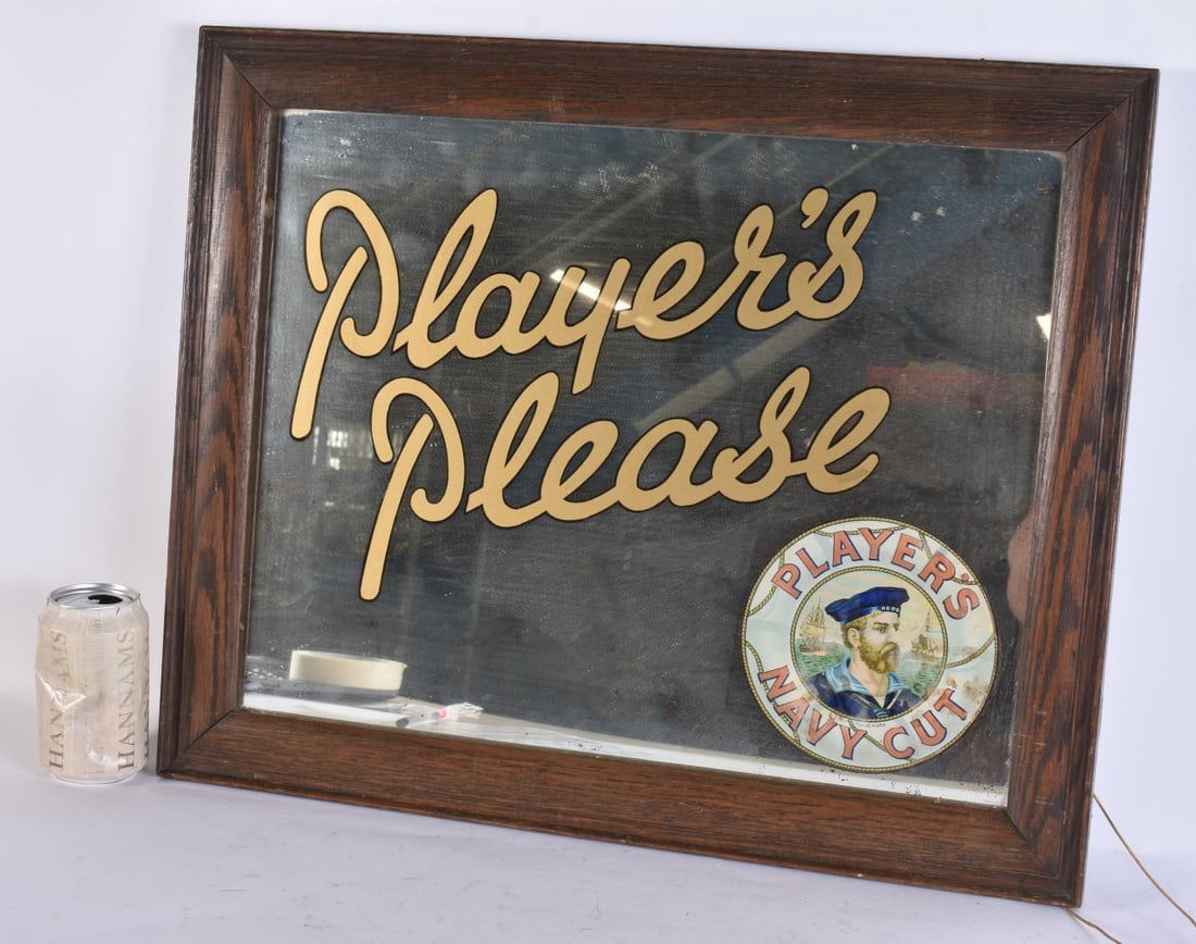 A PLAYERS NAVY CUT TOBACCO ADVERTISING MIRROR. 56 cm x 46cm. (1 of 3)