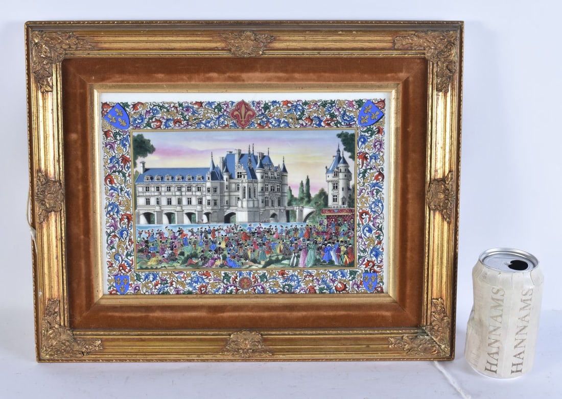 A JEAN GADRASSI PORCELAIN PLAQUE. 40cm x 32 cm.: A JEAN GADRASSI PORCELAIN PLAQUE. 40cm x 32 cm.