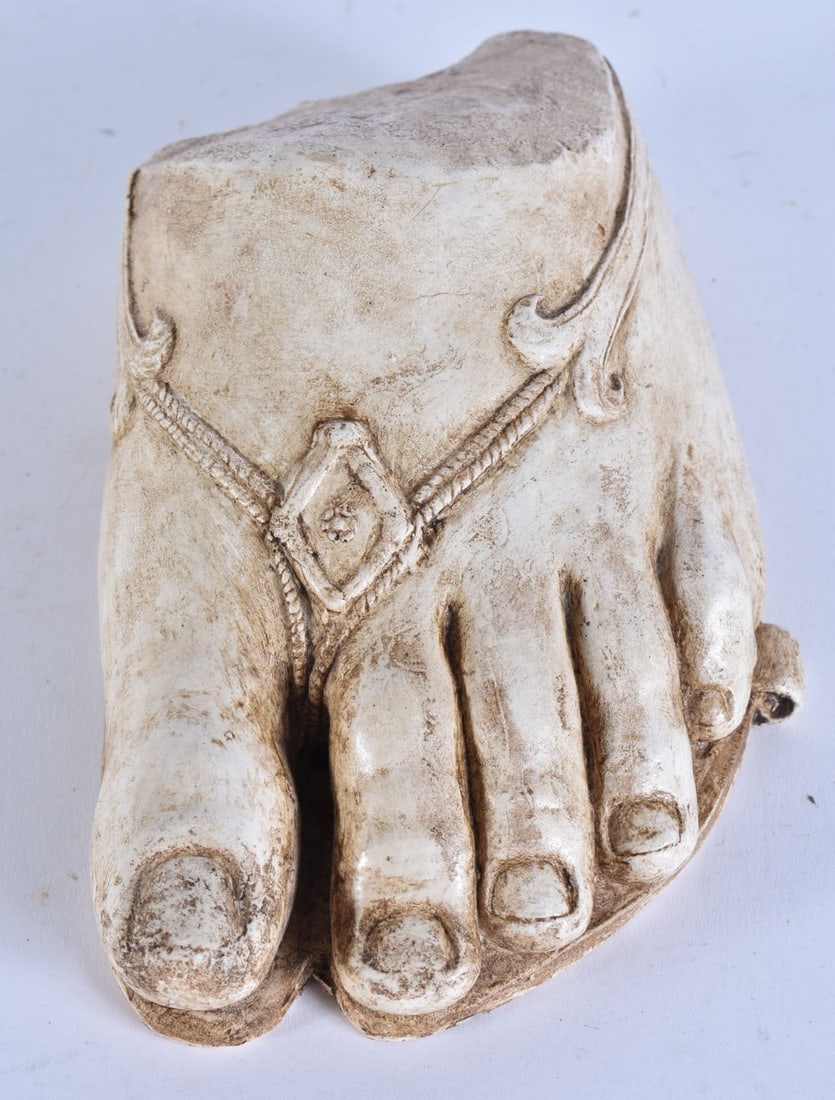 A PLASTER FOOT After the antique. 17 cm x 9.5 cm.: A PLASTER FOOT After the antique. 17 cm x 9.5 cm.