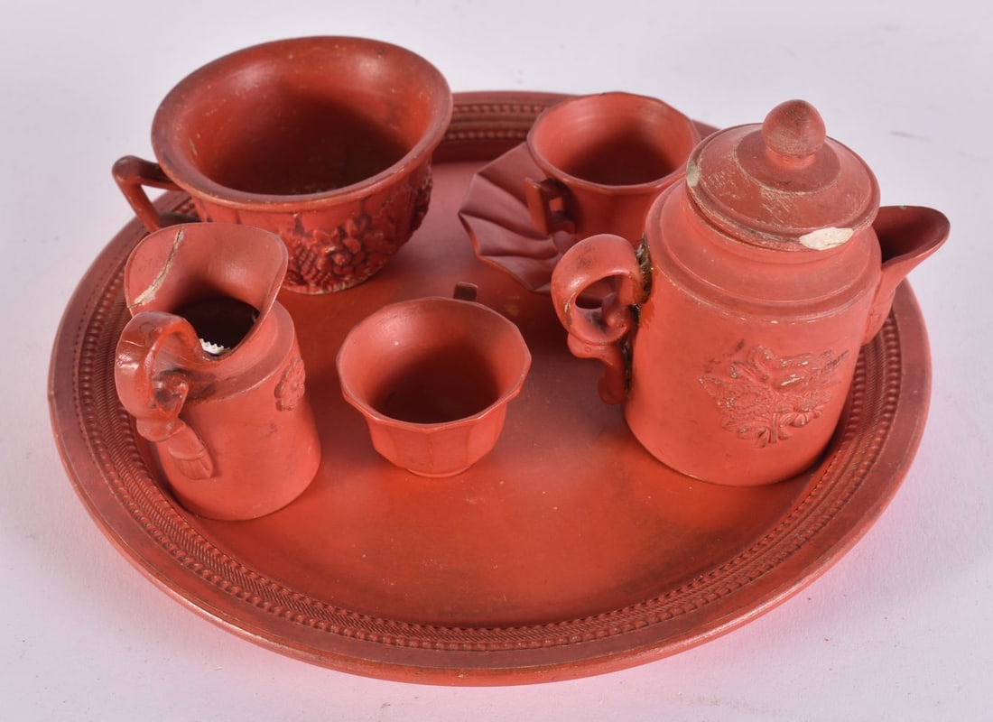 ASSORTED 18TH/19TH CENTURY REDWARE POTTERY. Largest 17 cm wide. (qty) (1 of 6)
