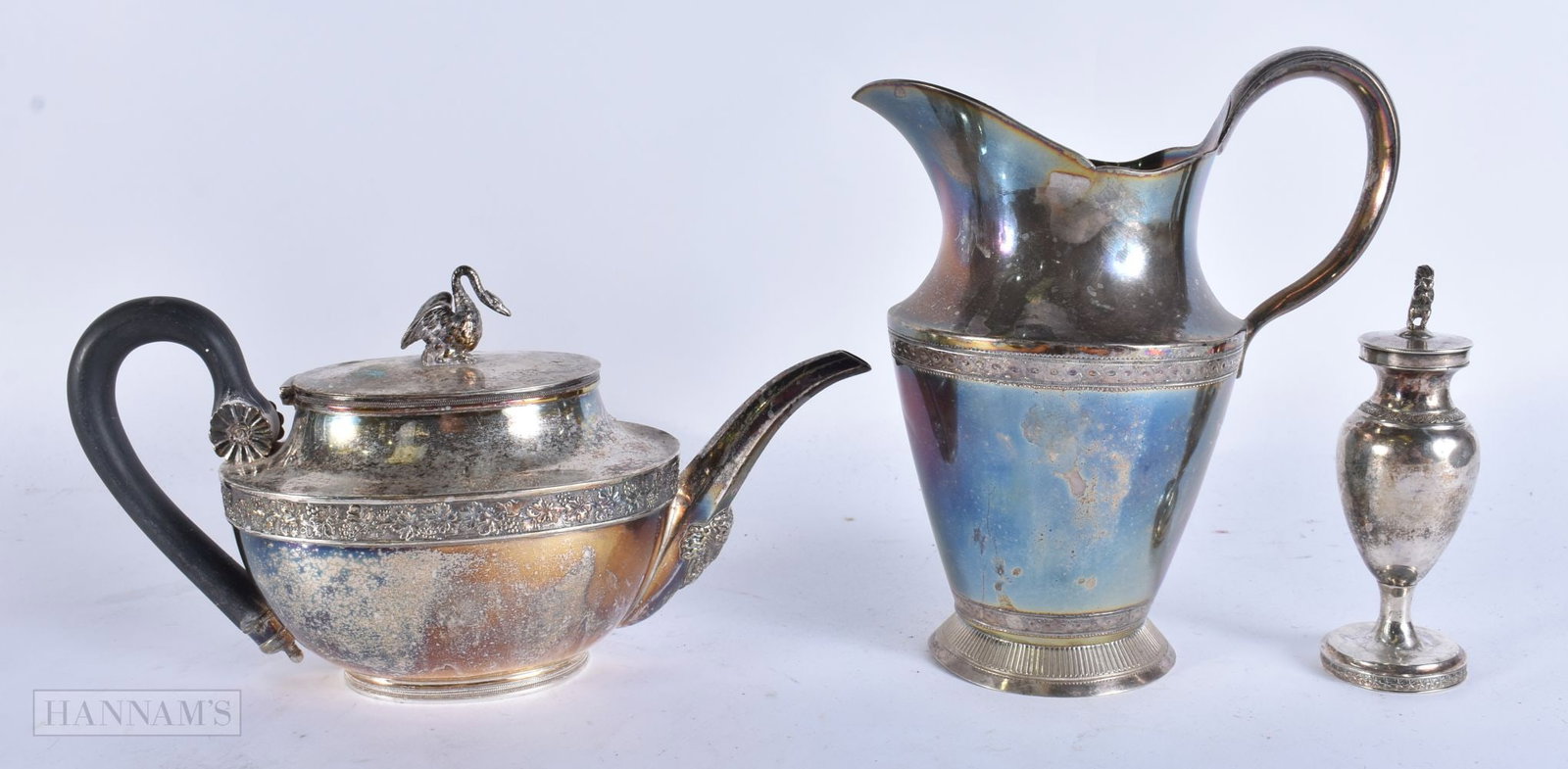 ASSORTED ANTIQUE CONTINENTAL WHITE METAL WARES. 760 grams. Largest 22cm wide. (3) (1 of 5)