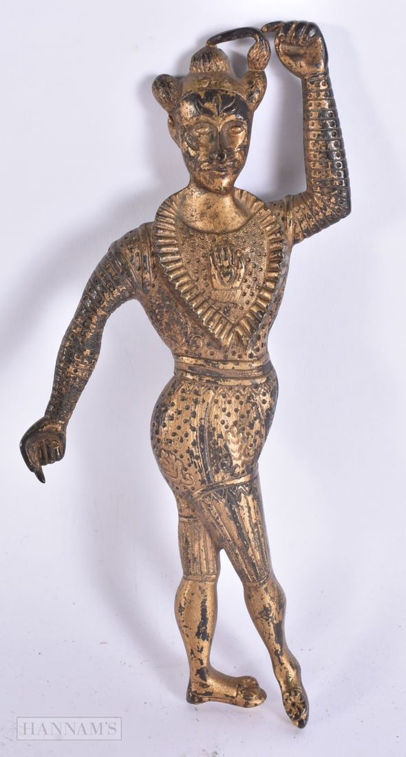 AN UNUSUAL 18TH/19TH CENTURY BRONZE PLAQUE formed as a male in Elizabethan clothing. 19 cm x 6 cm.: AN UNUSUAL 18TH/19TH CENTURY BRONZE PLAQUE formed as a male in Elizabethan clothing. 19 cm x 6 cm.