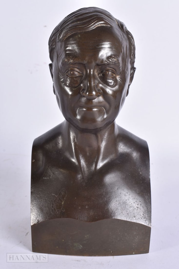 German School (19th Century) Bronze, Study of a male. 22 cm x 9 cm.: German School (19th Century) Bronze, Study of a male. 22 cm x 9 cm.