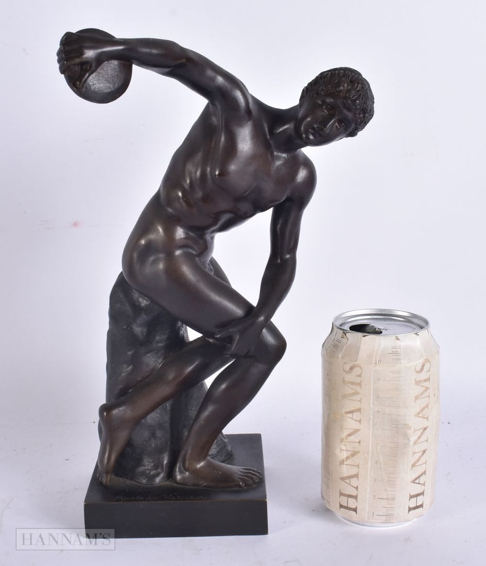 Italian School (Late 19th Century) Bronze, Grand Tour, Discobolus. 28 cm high. (1 of 7)