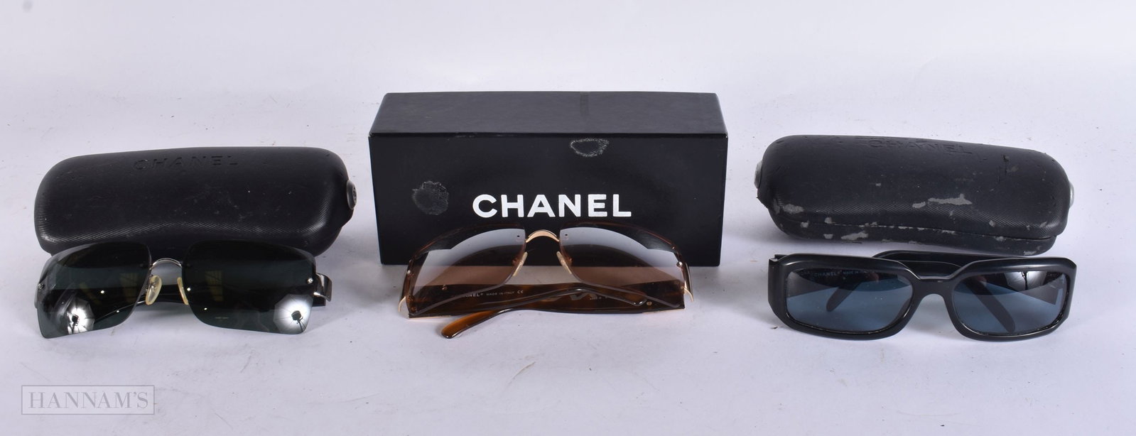 Chanel Designer Sunglasses w/ Cases. (3) WE ARE UNABLE TO OFFER IN-HOUSE SHIPPING ON THIS LOT TO US: Chanel Designer Sunglasses w/ Cases. (3) WE ARE UNABLE TO OFFER IN-HOUSE SHIPPING ON THIS LOT TO USA AND CANADA