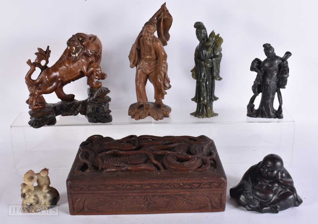 Wooden East Asian Art/Collectables Inc Hidden Erotica Laughing Buddha. (qty) (1 of 7)