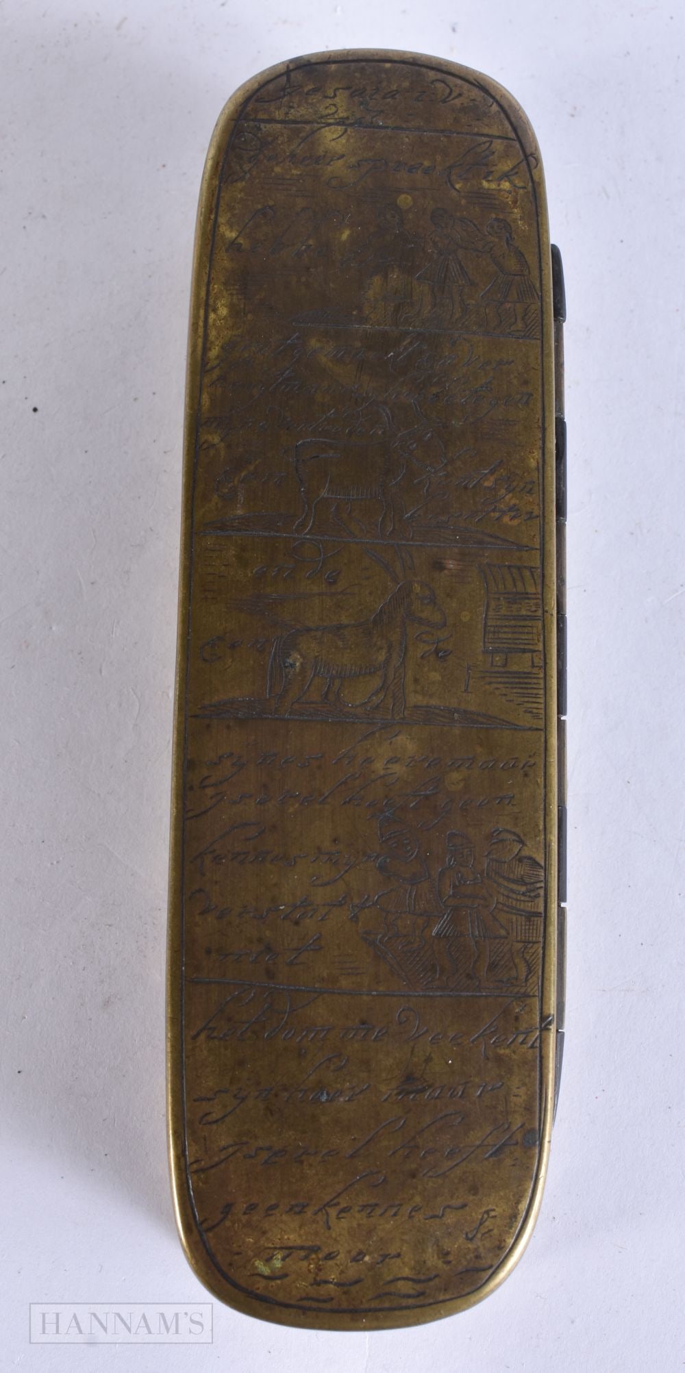 Brass / Bronze Table Snuff Box Antique. 15 cm x 6 cm. (1 of 7)