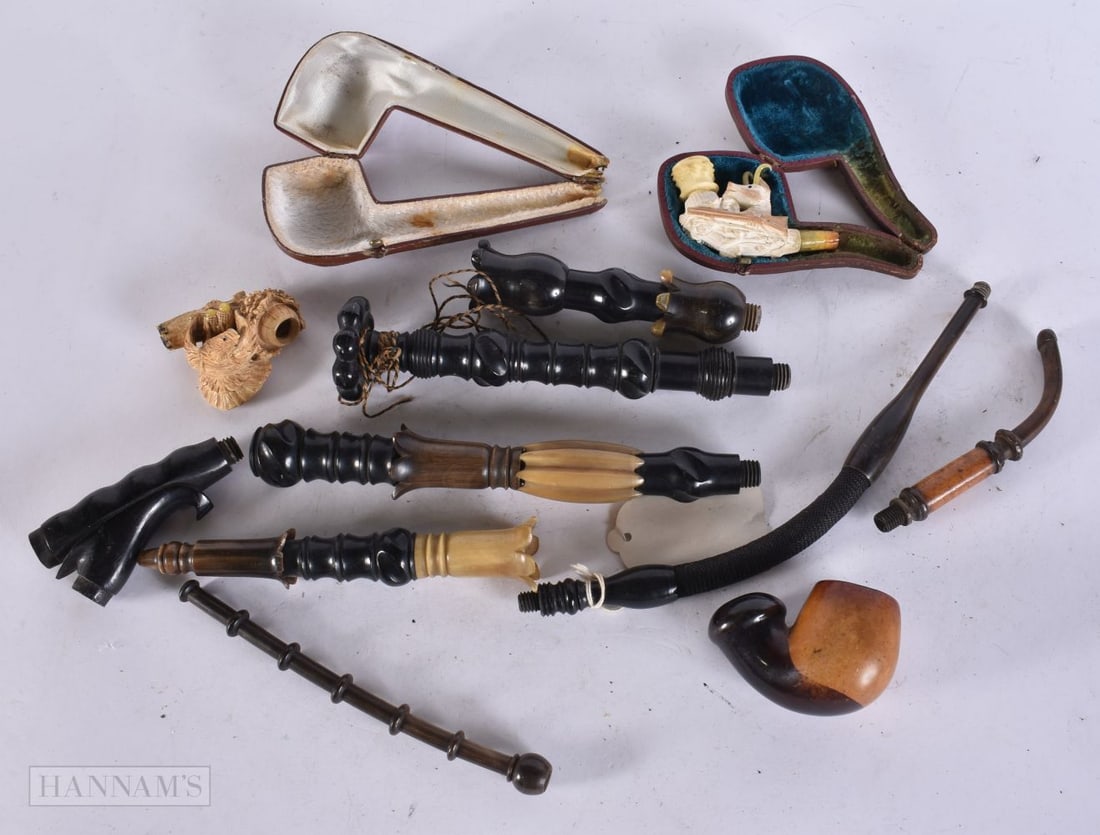 Vintage Tobacciana Pipes Inc Clay Meerschaum Metal Plated Novelty Faces. (qty) (1 of 4)