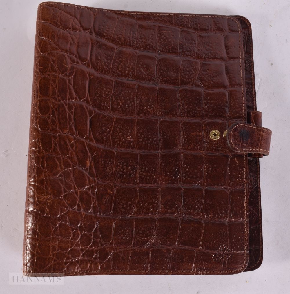 Mulberry & Company 1980s Croc Embossed Leather Filofax Organiser Made in England. 23.5 cm x 17.5 cm. (1 of 5)