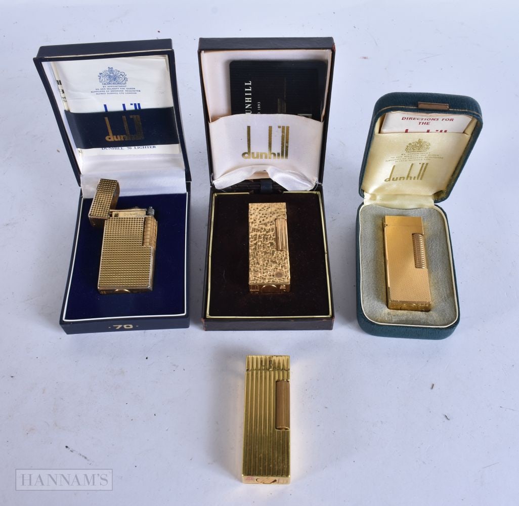 FOUR DUNHILL LIGHTERS. (4): FOUR DUNHILL LIGHTERS. (4)