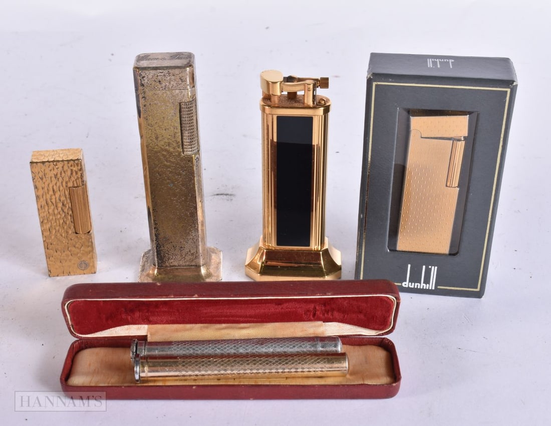 FIVE DUNHILL LIGHTERS. (5) (1 of 4)