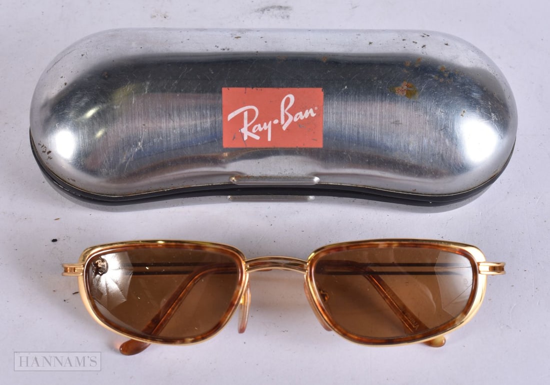 Rayban Vintage B&L Gold Tone Frames In Hardcase Blues Brothers Edition. (1 of 4)