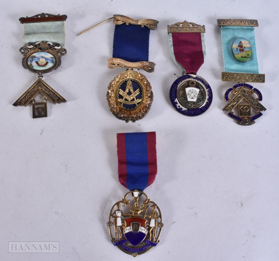 Masonic Sterling Silver Jewels Collection Port Harcourt Lodge Sir Francis Drake. 168 grams. (qty) (1 of 5)