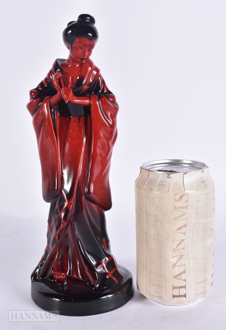 A DOULTON FLAMBE GEISHA. 26.5 cm high.: A DOULTON FLAMBE GEISHA. 26.5 cm high.