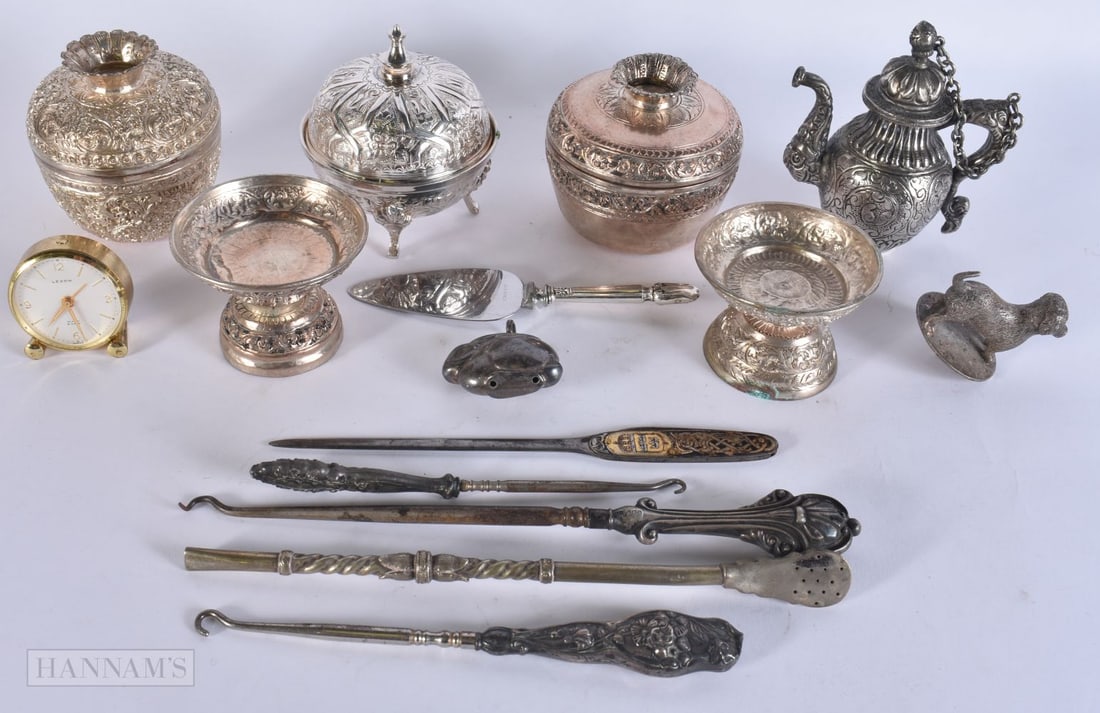 ASSORTED WHITE METAL WARES. (qty) (1 of 4)