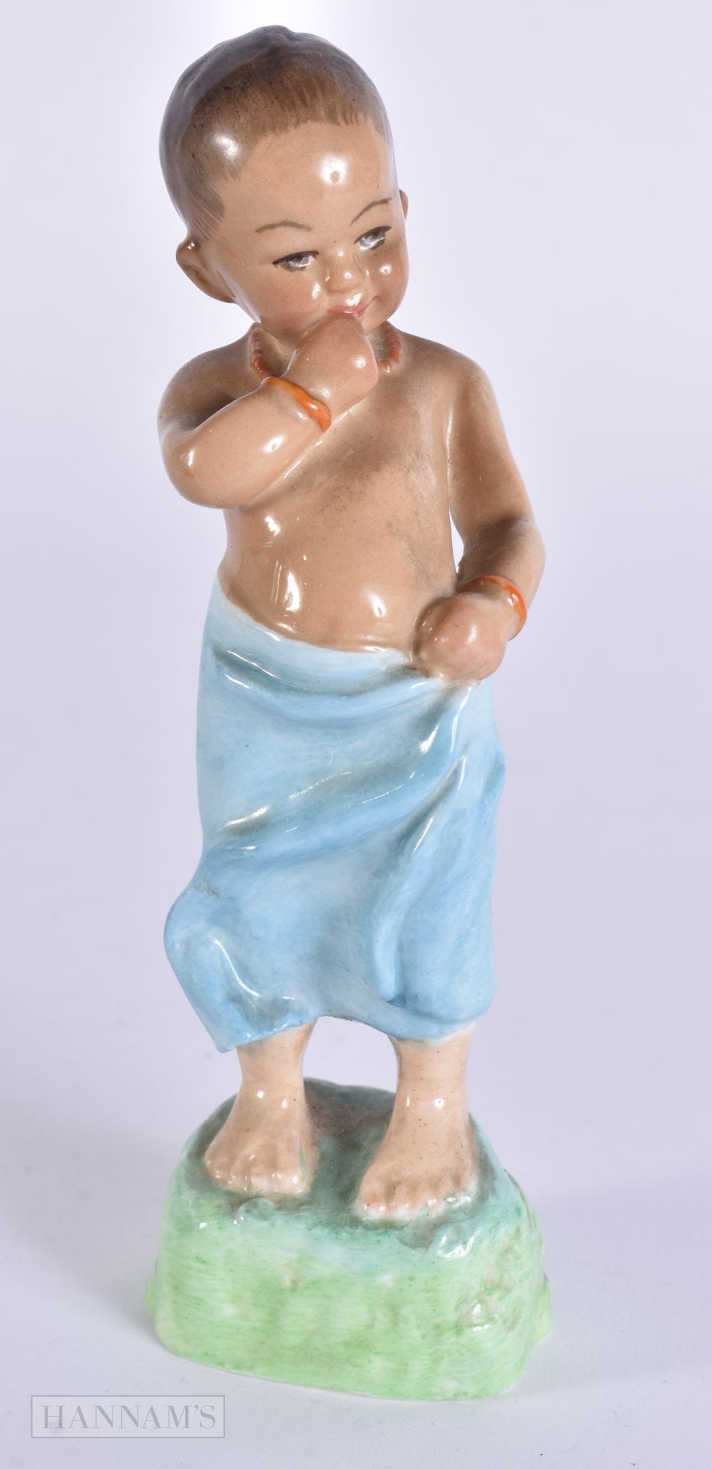 A ROYAL WORCESTER F G DOUGHTY 'BURMAH' FIGURE. 13 cm high. (1 of 5)