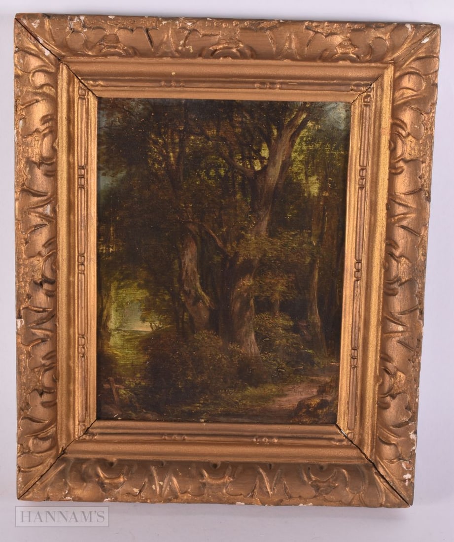 British School (19th Century) Oil on card, Landscape. 28 cm x 22 cm, image 18.5 cm x 14.5 cm. (1 of 6)