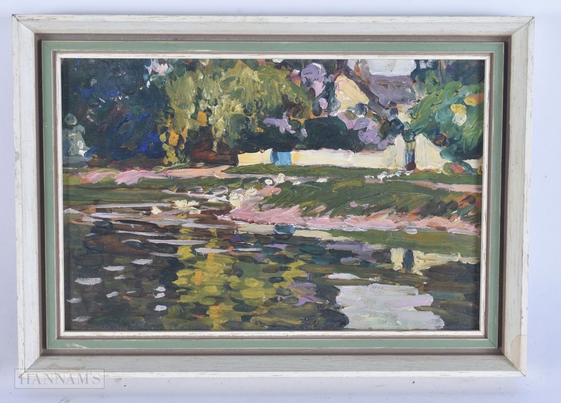 European School (20th Century) Oil on board, Landscape. 26 cm x 18 cm, image 21.5 cm x 15 cm.: European School (20th Century) Oil on board, Landscape. 26 cm x 18 cm, image 21.5 cm x 15 cm.