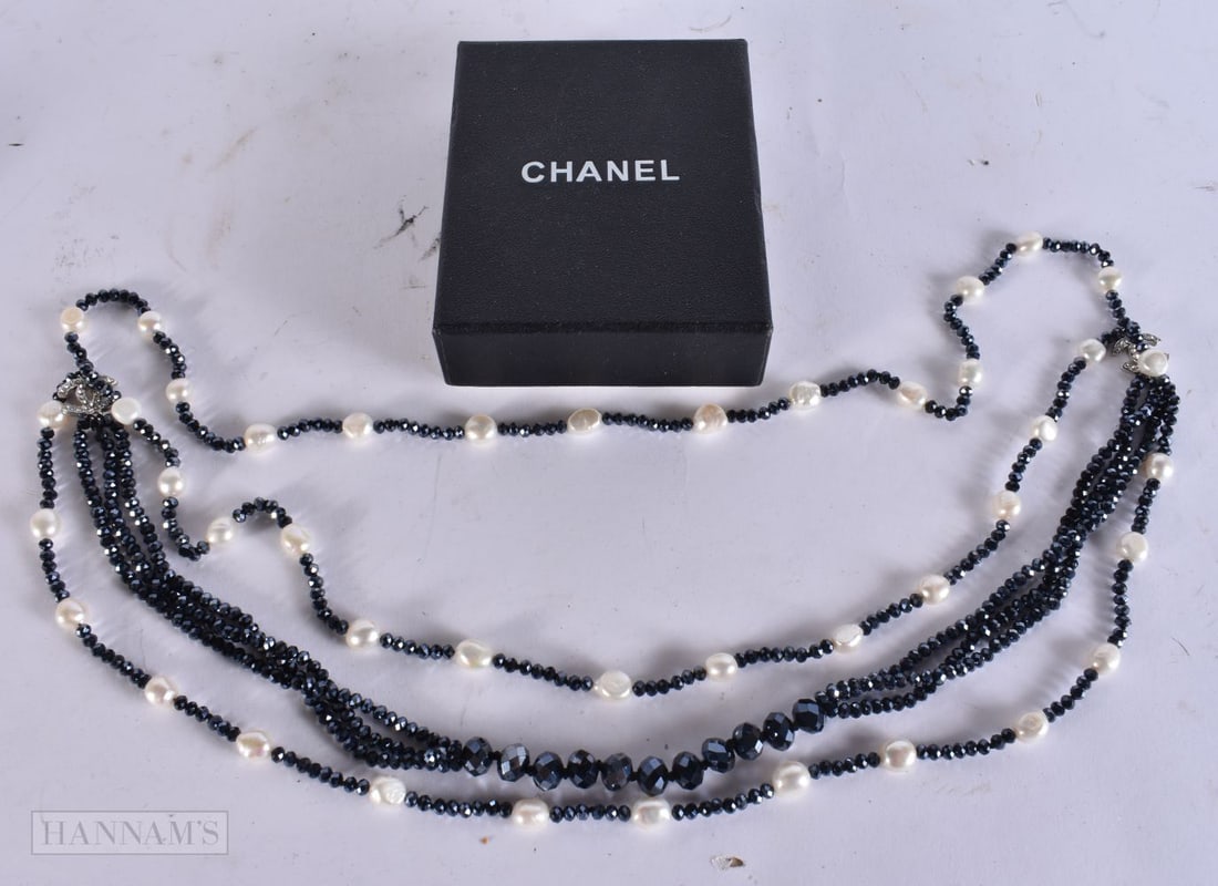 A BOXED CHANEL NECKLACE. 50 cm long.: A BOXED CHANEL NECKLACE. 50 cm long.