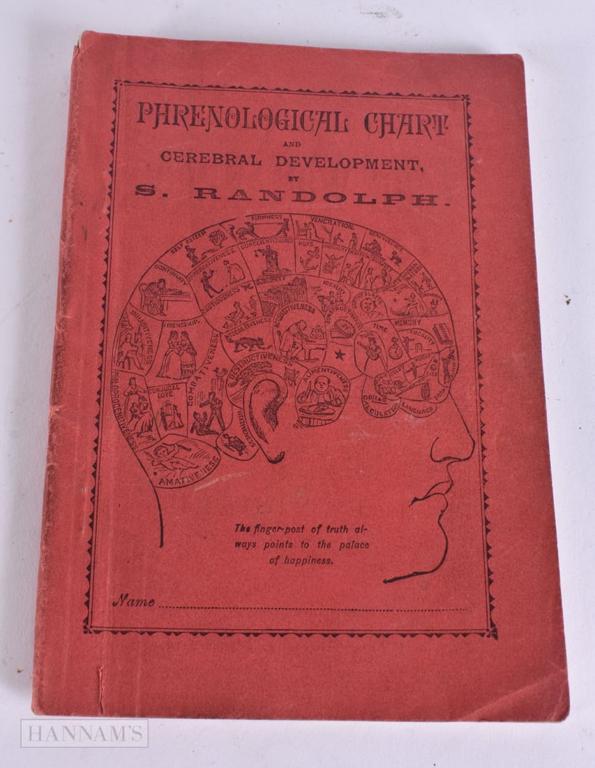 Phrenological Chart, Cerebral Development, S Randolph booklet. (1 of 4)