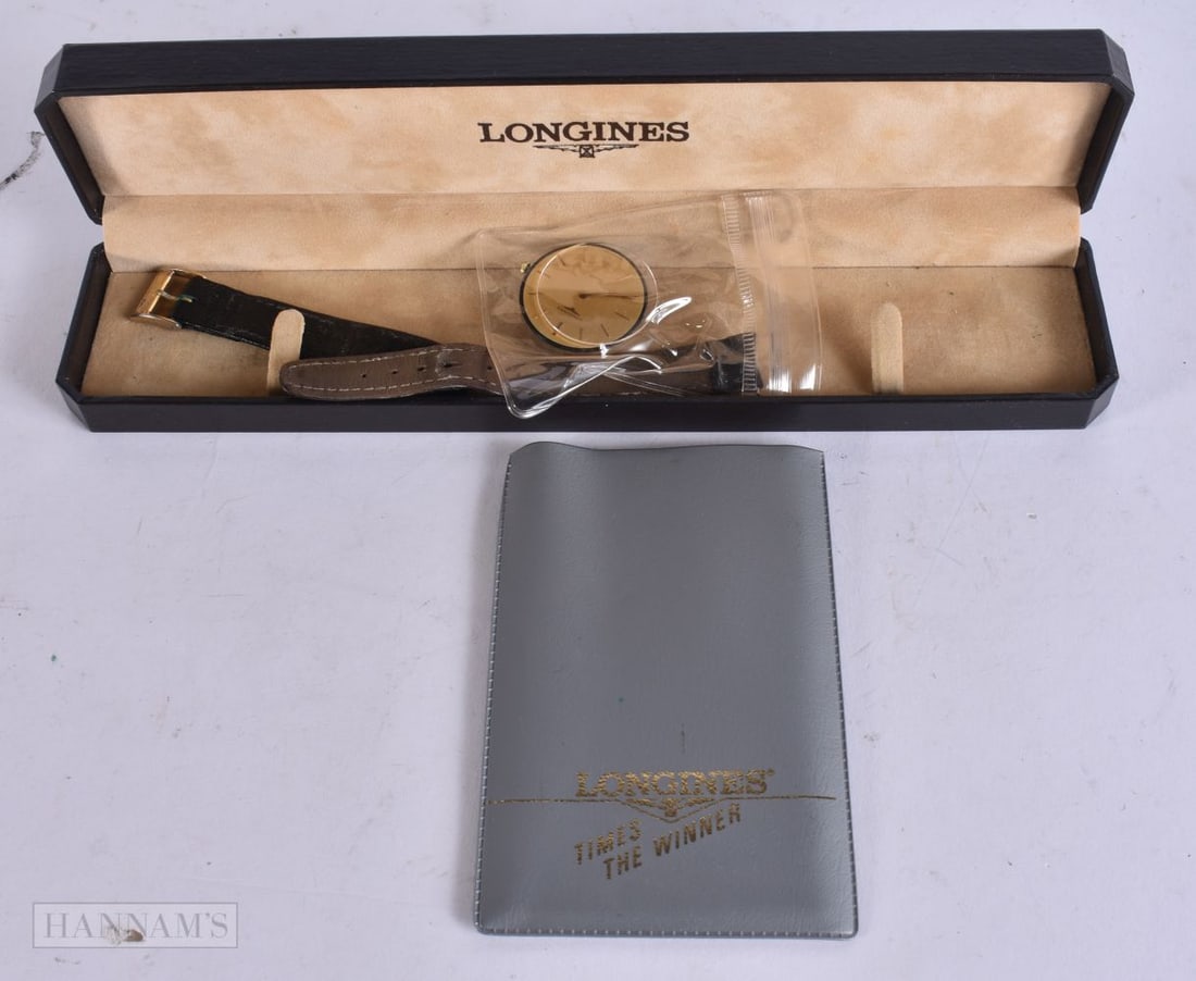 A LONGINES WATCH BOX and part watch. 25 cm long. (1 of 4)