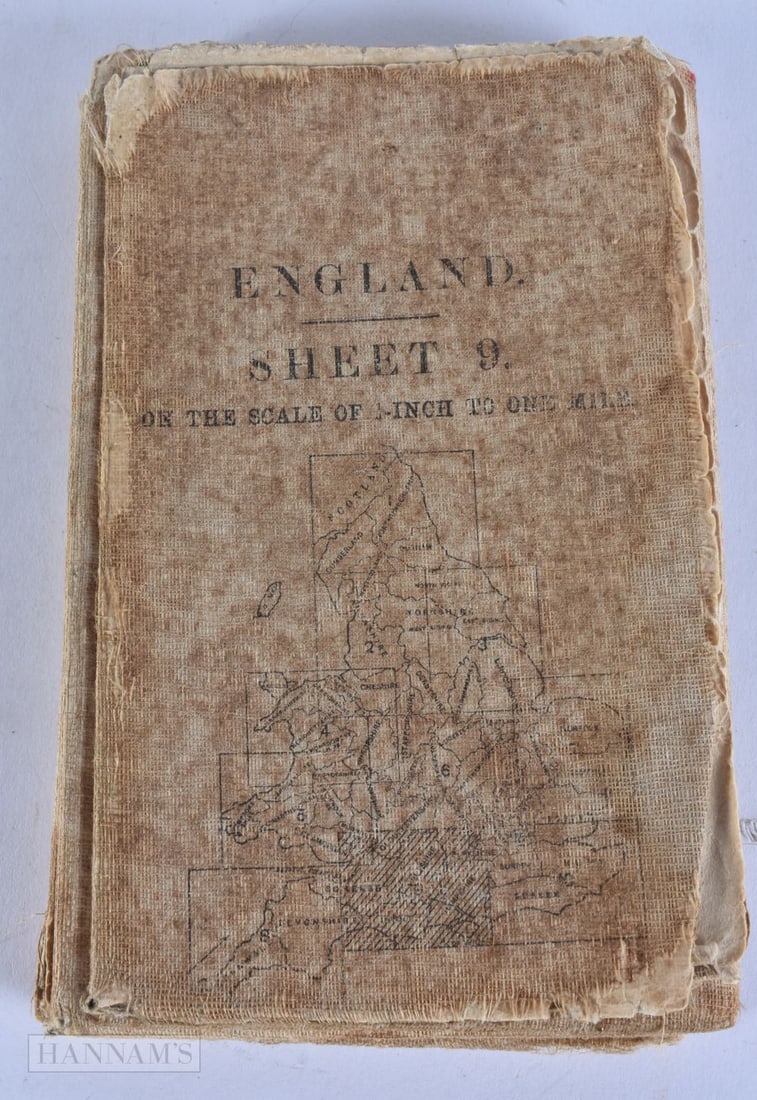 AN ENGLAND SHEET 9 SCALE INCH TO MILE FOLDING MAP. (1 of 6)