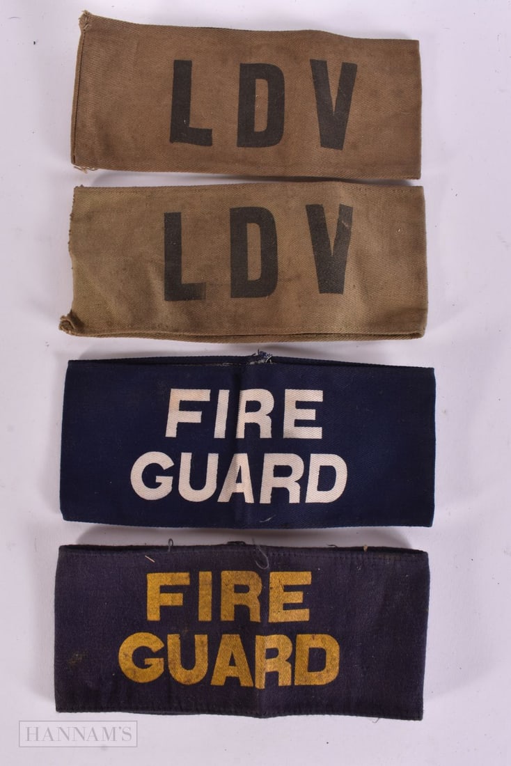 FOUR WWII DEFENCE ARM BANDS (4) (1 of 4)