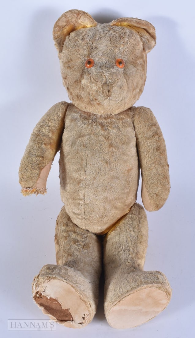 A LARGE VINTAGE GROWLER TEDDY BEAR. 45 cm high. (1 of 4)