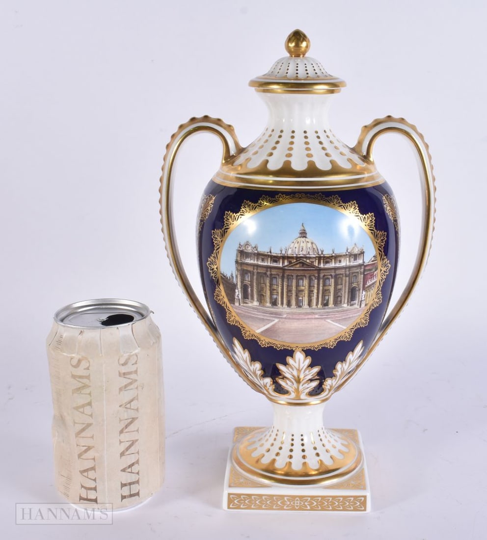 A LIMITED EDITION SPODE VASE AND COVER. 28 cm high. (1 of 6)