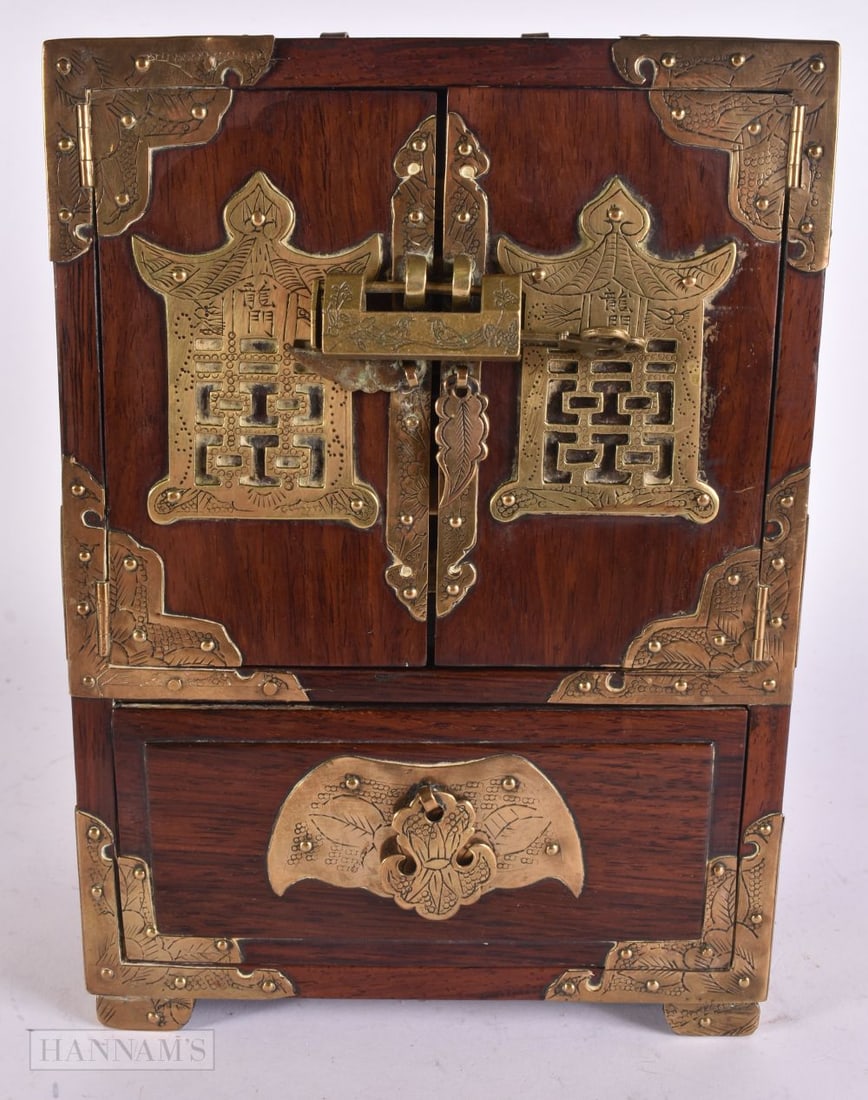 A LATE 19TH CENTURY CHINESE CARVED HUANGHUALI WOOD SCHOLARS CABINET Late Qing. 25 cm x 16 cm.: A LATE 19TH CENTURY CHINESE CARVED HUANGHUALI WOOD SCHOLARS CABINET Late Qing. 25 cm x 16 cm.