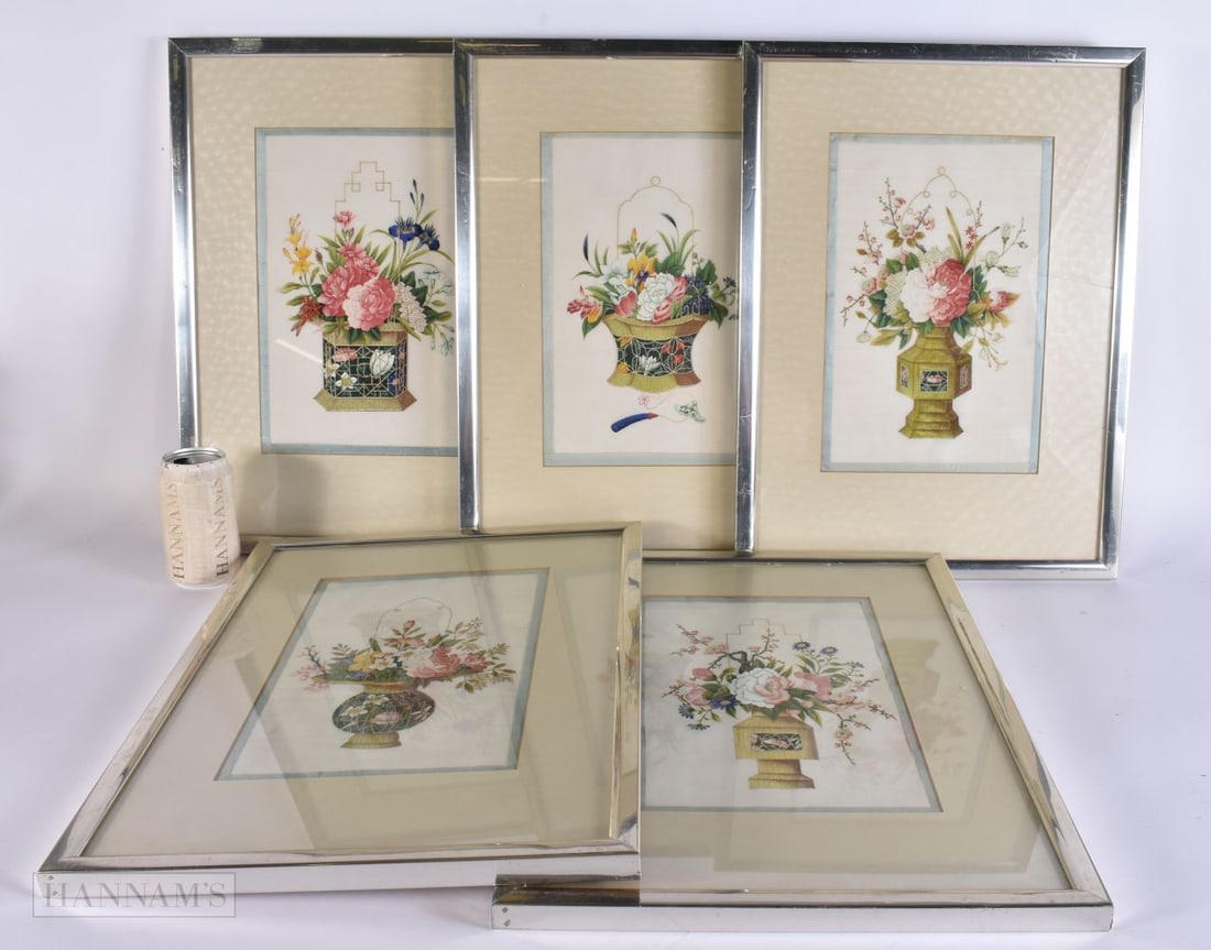 Chinese School (Early 19th Century) 5 x Pith watercolours, Botanical studies. 48 cm x 32 cm, image 2 (1 of 7)