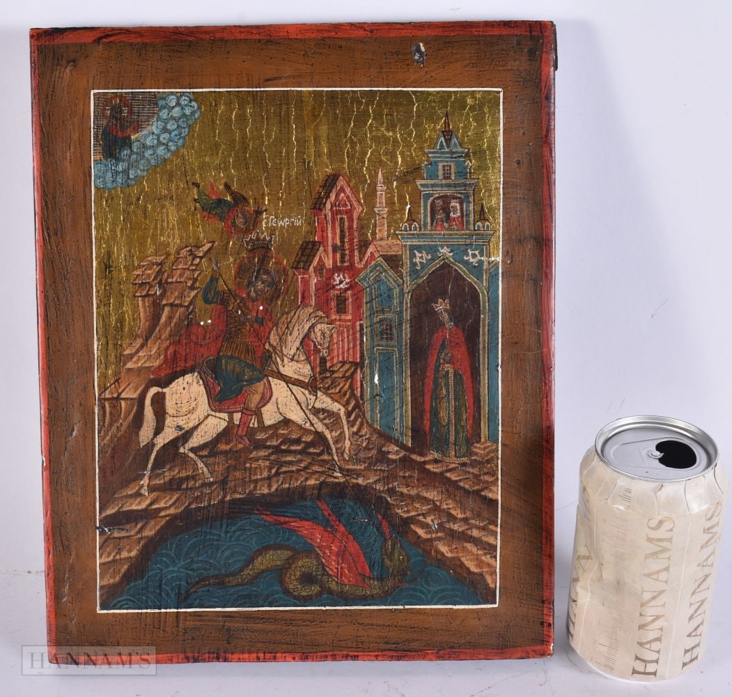 A RUSSIAN WOOD ICON. 30 cm x 24 cm. (1 of 6)
