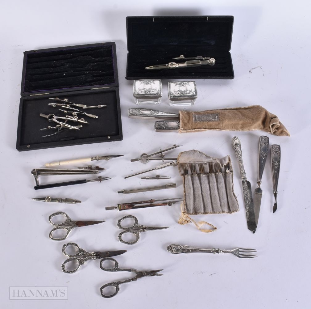 SILVER TOPPED JARS together with instruments etc. (qty) (1 of 6)