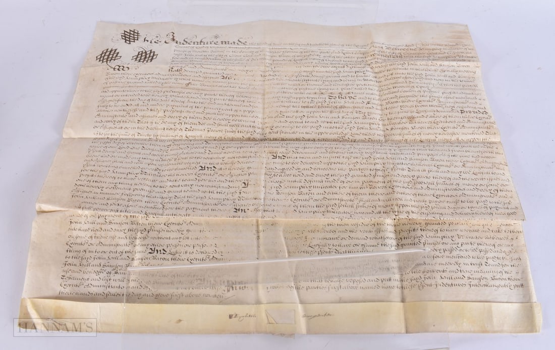 A CHARLES II VELLUM INDENTURE C1669. (1 of 6)
