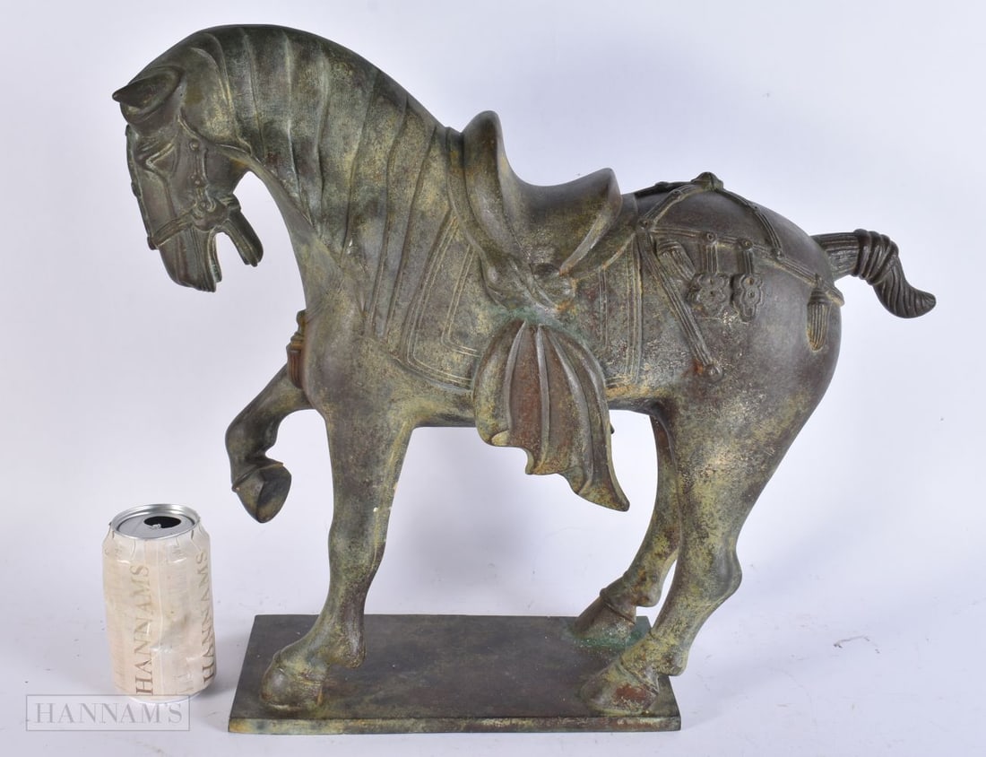 A LARGE CHINESE BRONZE HORSE. 42 cm x 44 cm.: A LARGE CHINESE BRONZE HORSE. 42 cm x 44 cm.