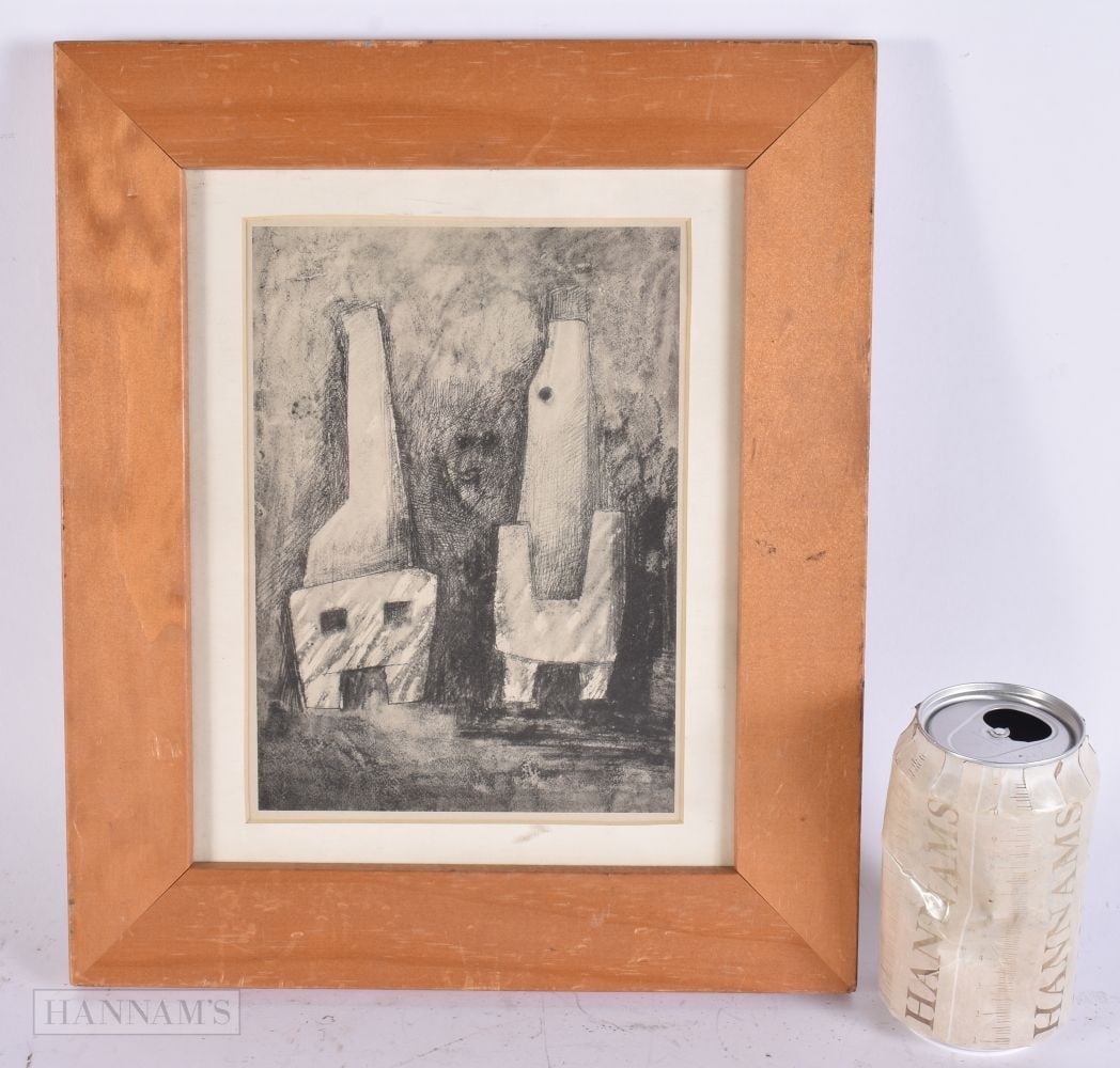 A HENRY MOORE PRINT. 33 cm x 25 cm, image 20 cm x 14 cm. (1 of 4)